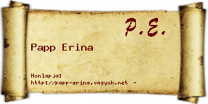 Papp Erina névjegykártya